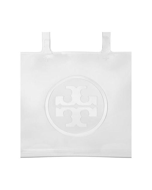 Tory Burch White Ella Clear Small Tote