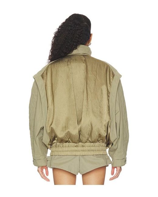 Balmain Green Batwing Two Pockets Twill Bomber