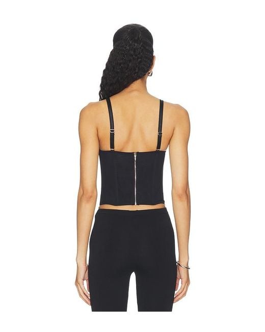 Fleur du Mal Black Topstitch Bebe Bra Bustier Top