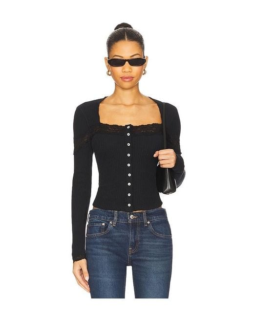 Free People Blue Lets Party Cardi