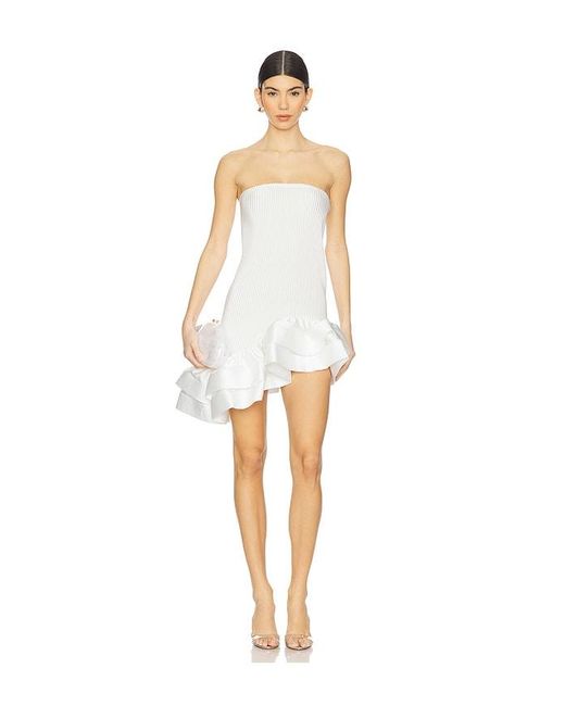 L'idée White Volant Mini Dress