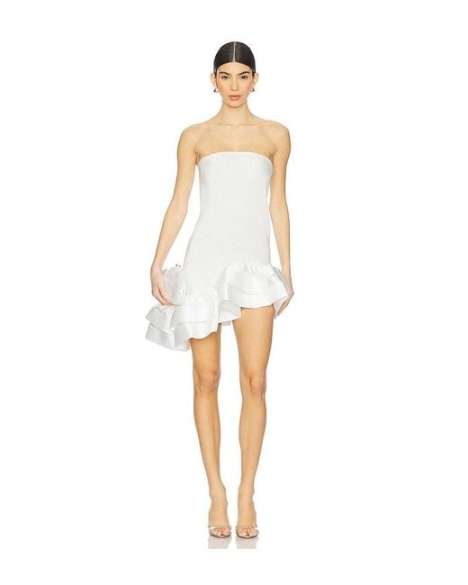 L'idée White Volant Mini Dress