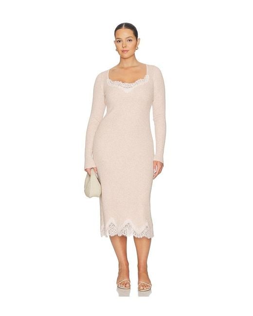 L'academie White Ariadne Knit Lace Detail Dress