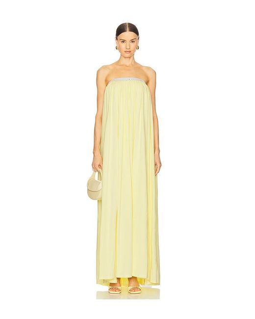 ROWEN ROSE White Trägerloses Maxikleid