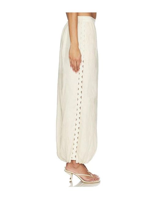 Jonathan Simkhai White Selah Linen Lace Balloon Pant