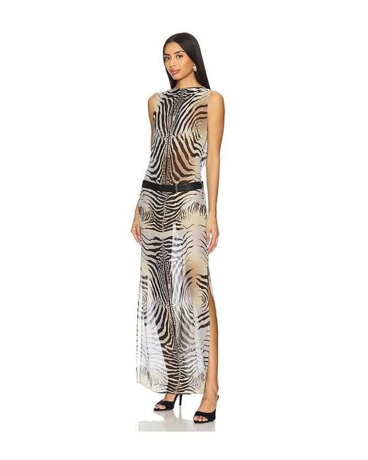 Paris Georgia White Gala Zebra Slip Dress