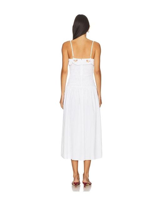 LPA White Evelyn Midi Dress