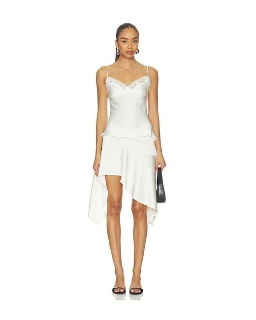 Lioness White Gloss Midi Skirt