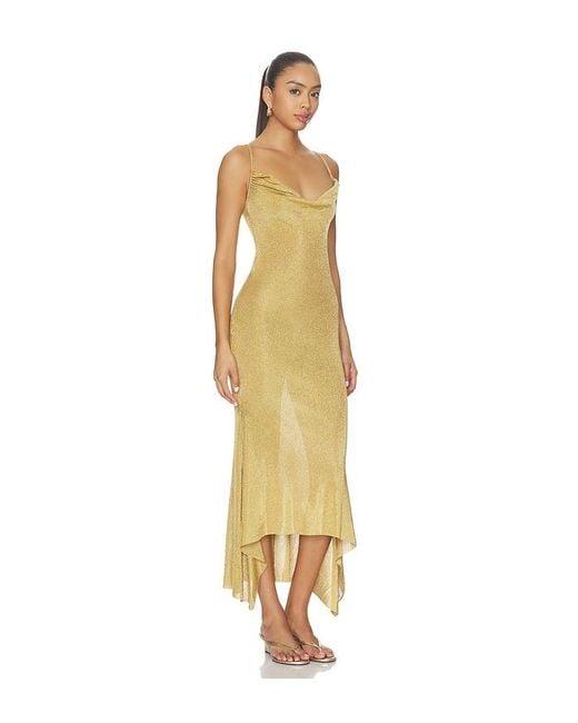 GUIZIO Metallic Elsie Cowl Neck Dress