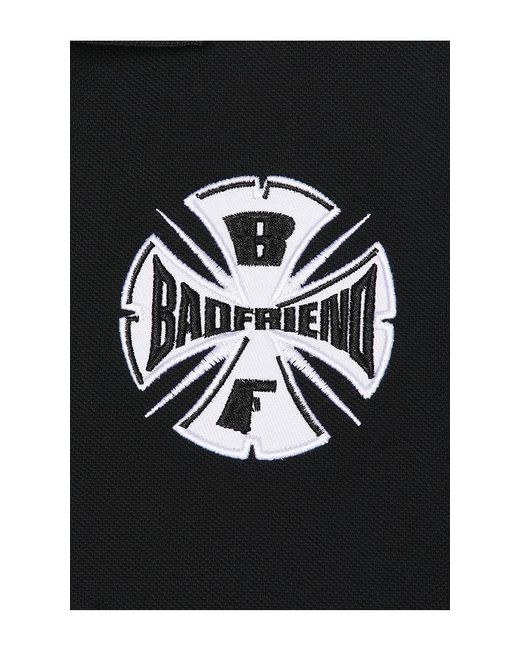 Badfriend Black Best Out Embroidered Knit Polo for men