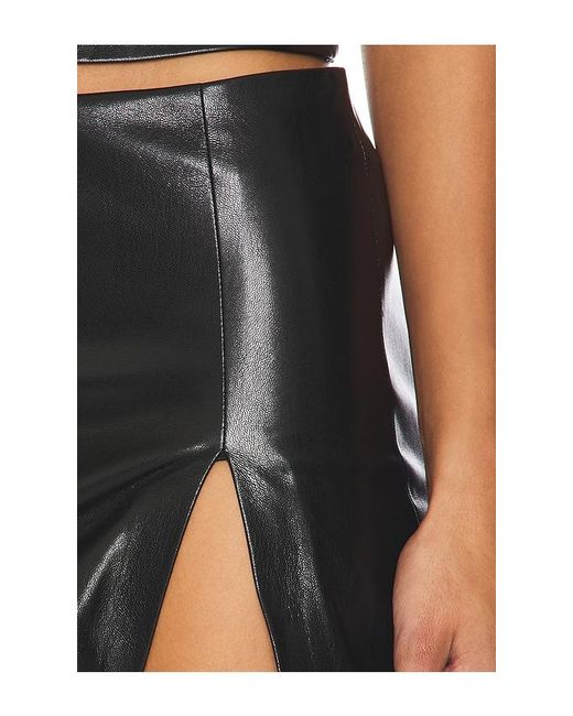 Lovers + Friends Black Faux Leather Mini Skirt