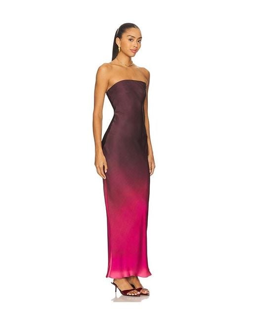 Rococo Sand Red Trägerloses Maxikleid