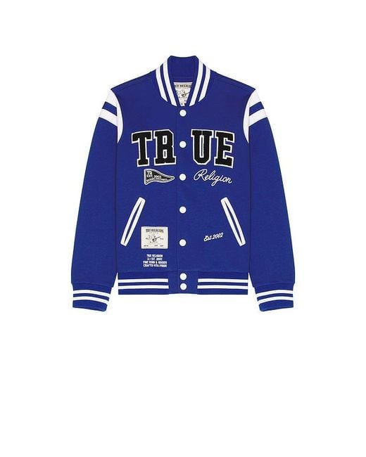 True Religion Blue Uni Varsity Jacket for men
