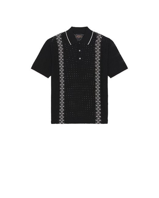 Knit Polo Mesh Stripe En Color Negro Talla (También En M, S, Xl) Beams Plus de hombre de color Black