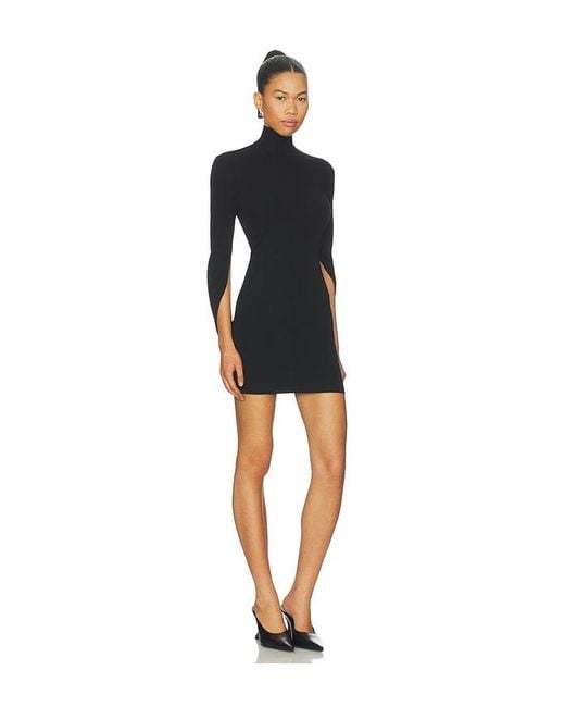 Alexander Wang Black Drape Back Sleeves Mini Dress