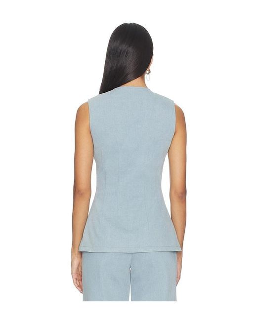 SAU LEE Blue Denver Denim Top