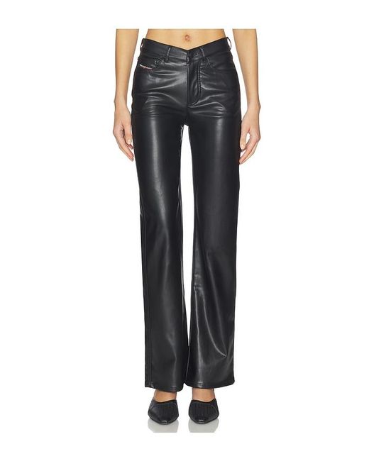 DIESEL Black Plain Leather Pant