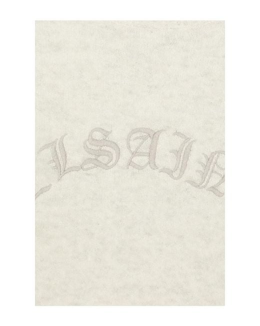 AllSaints White Curv Crew Neck Sweater for men