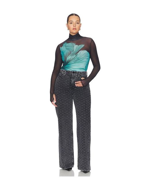 AFRM Blue Zadie Power Mesh Top