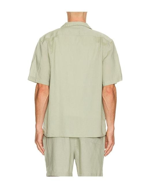 Onia Green Air Linen Convertible Vacation Shirt for men