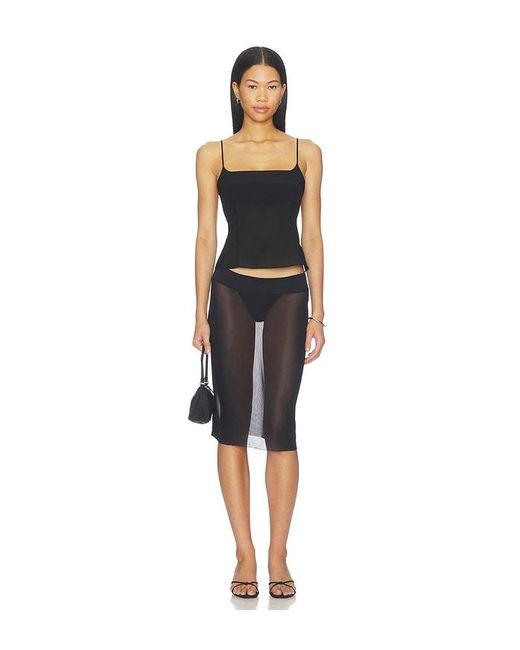 St. Agni Black Stretch Silk Cami