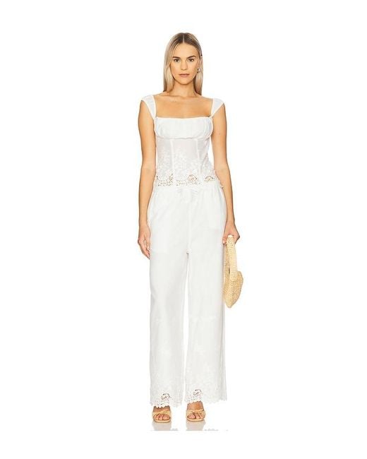 WeWoreWhat White Wide Strap Ruched Cup Corset