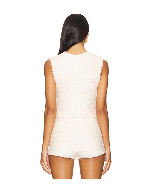 MAJORELLE White Garcela Faux Pearl Vest