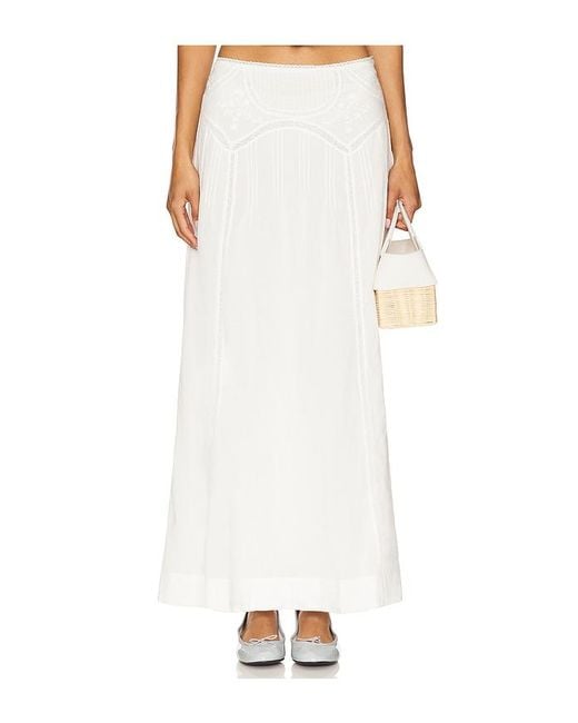 Rixo White Vienne Skirt