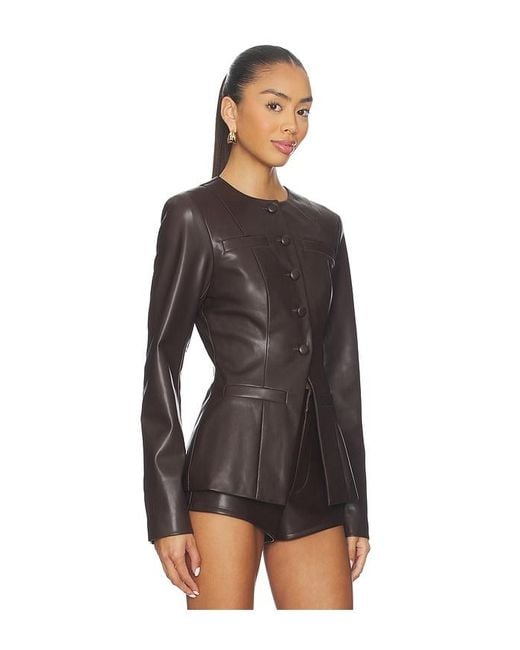 ALL THE WAYS Black Vandellia Faux Leather Blazer