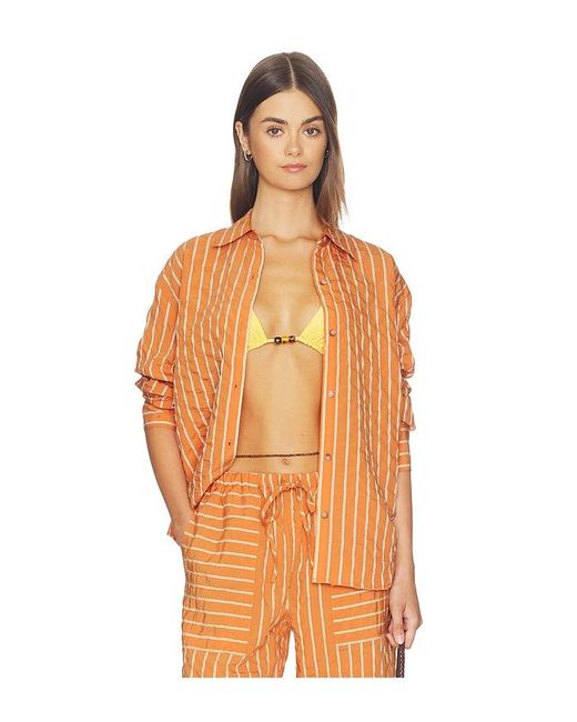 La Ligne Orange Oversized Button Down Shirt