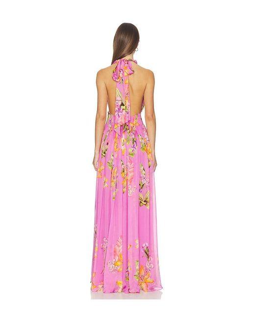 Rococo Sand Pink Back Ties Maxi Dress
