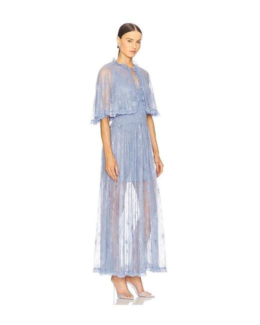 AKNVAS Blue Tissy Lace Gown With Detachable Slip