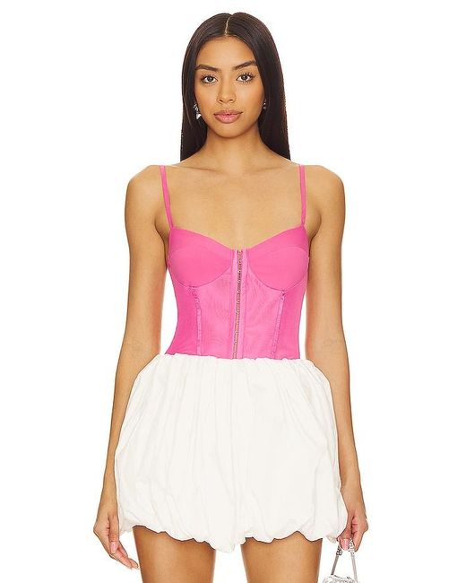 Free People X Intimately Fp Night Rhythm Corset Bodysuit In Lucky Pink