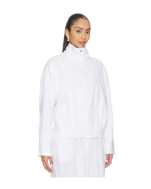 AEXAE White Linen Bomber Jacket