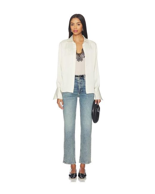 Rag & Bone White Venus Popover Blouse