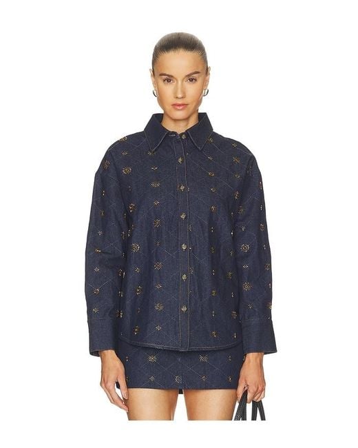 Line & Dot Blue Attina Shacket