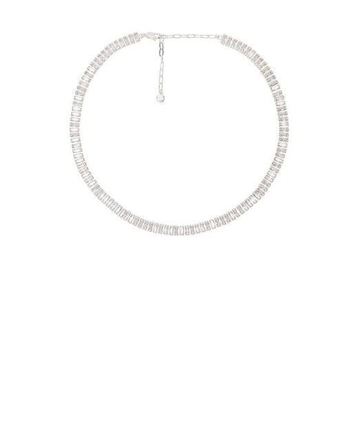 Ettika White Baguette Tennis Necklace