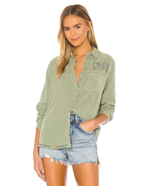 Lauren Moshi Green Sloan Button Up
