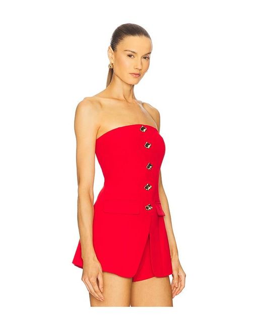 Line & Dot Red Dariel Top