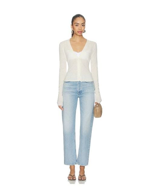 Agolde Blue 90's Pinch Waist High Rise Straight Jeans
