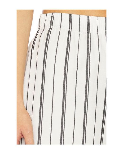 Vince White Resort Stripe Drawstring Pull On Pant
