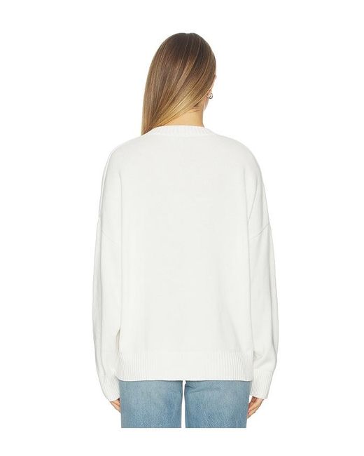 Gold Hinge White Oversized Crest Sweater