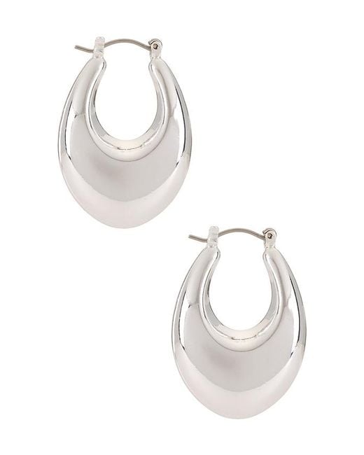 Ettika White Open Teardrop Hoop Earrings