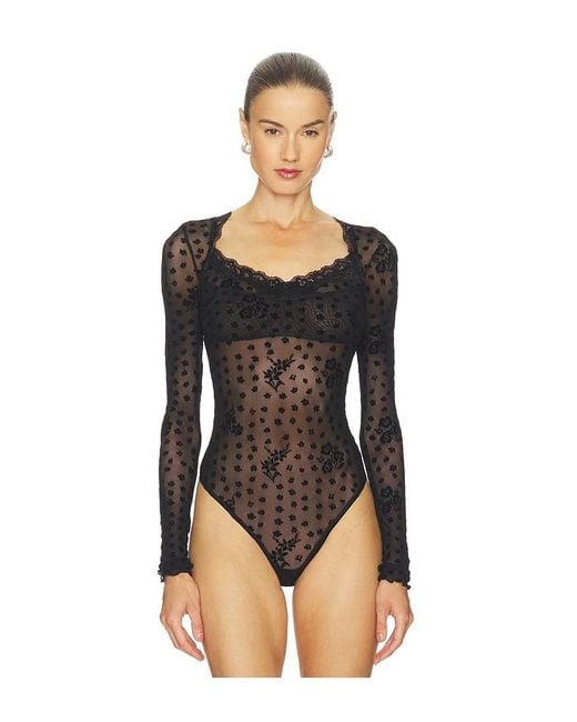 Free People Black In The City Bodysuit