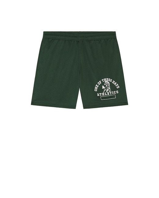 One Of These Days Green Mustang Athletics Mesh Shorts for men