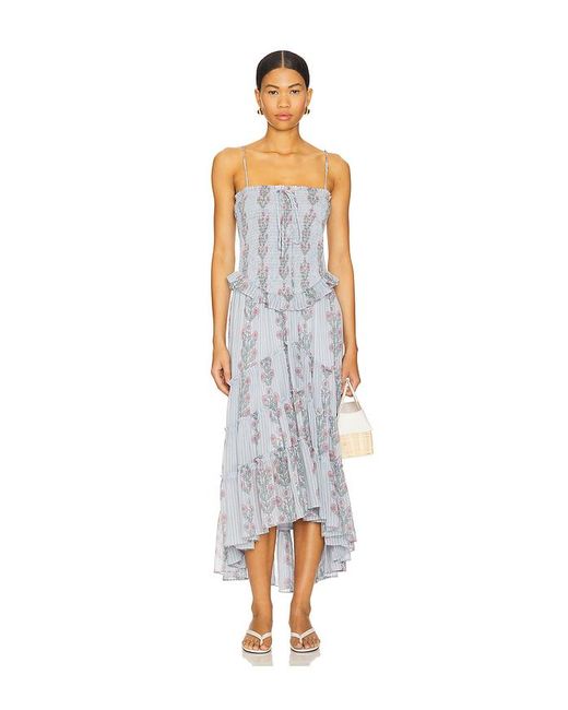 Free People White Midi-Kleid Alejandra