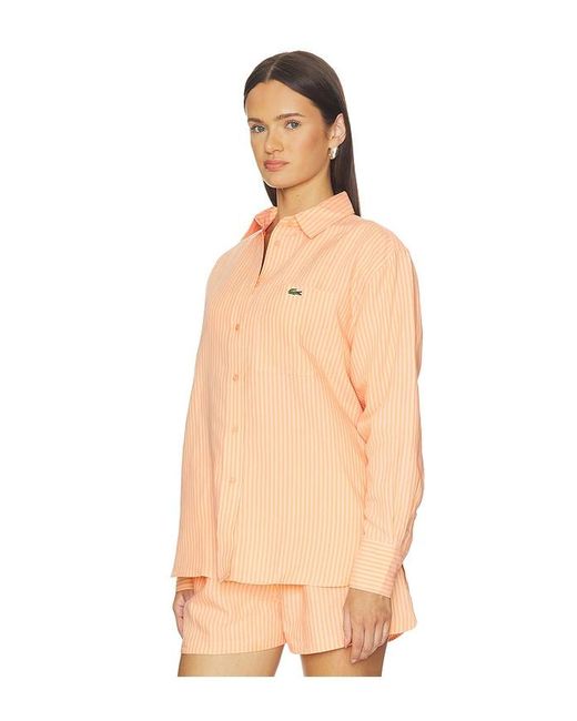 Lacoste Orange Oversized Fit Toile Shirt