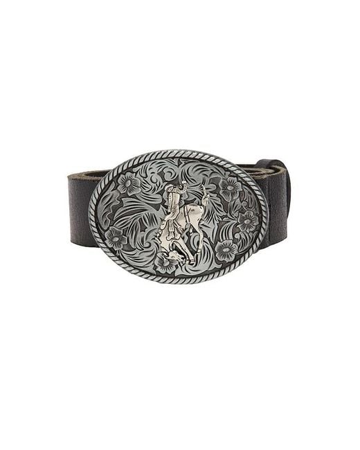 Lamarque Black Metal Buckle Leather Belt
