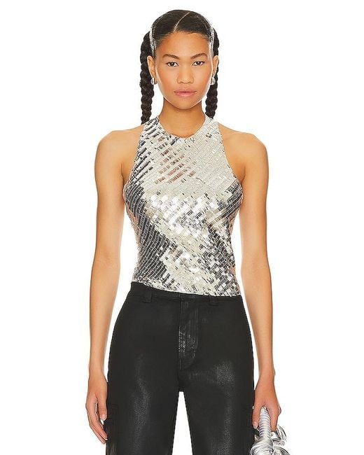 Free People Black X Intimately Fp Disco Fever Cami In Silver Combo