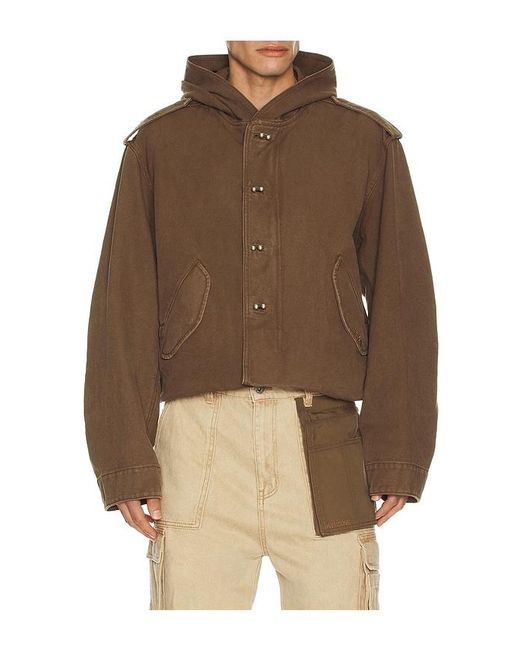 we11done Brown Folded Shortened Jacket for men